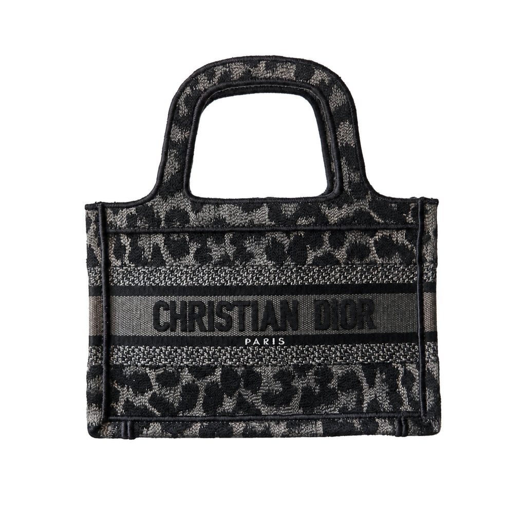Dior Black Canvas Book Mini Tote