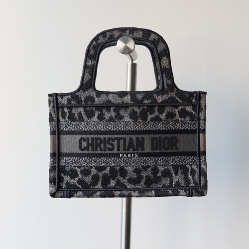 Dior Black Canvas Book Mini Tote