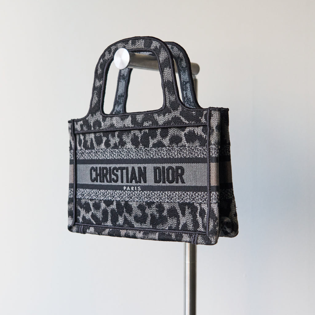 Dior Black Canvas Book Mini Tote