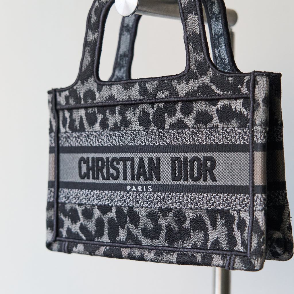Dior Black Canvas Book Mini Tote
