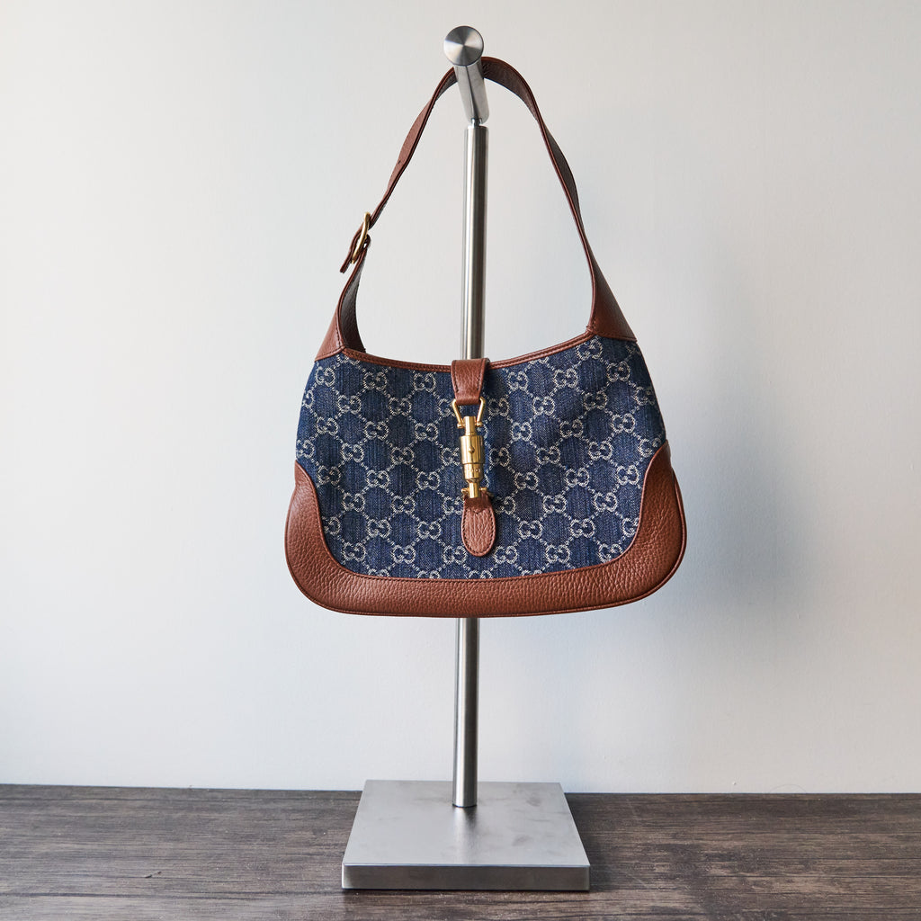 Gucci Blue Denim Jackie 1961 Small Shoulder Bag