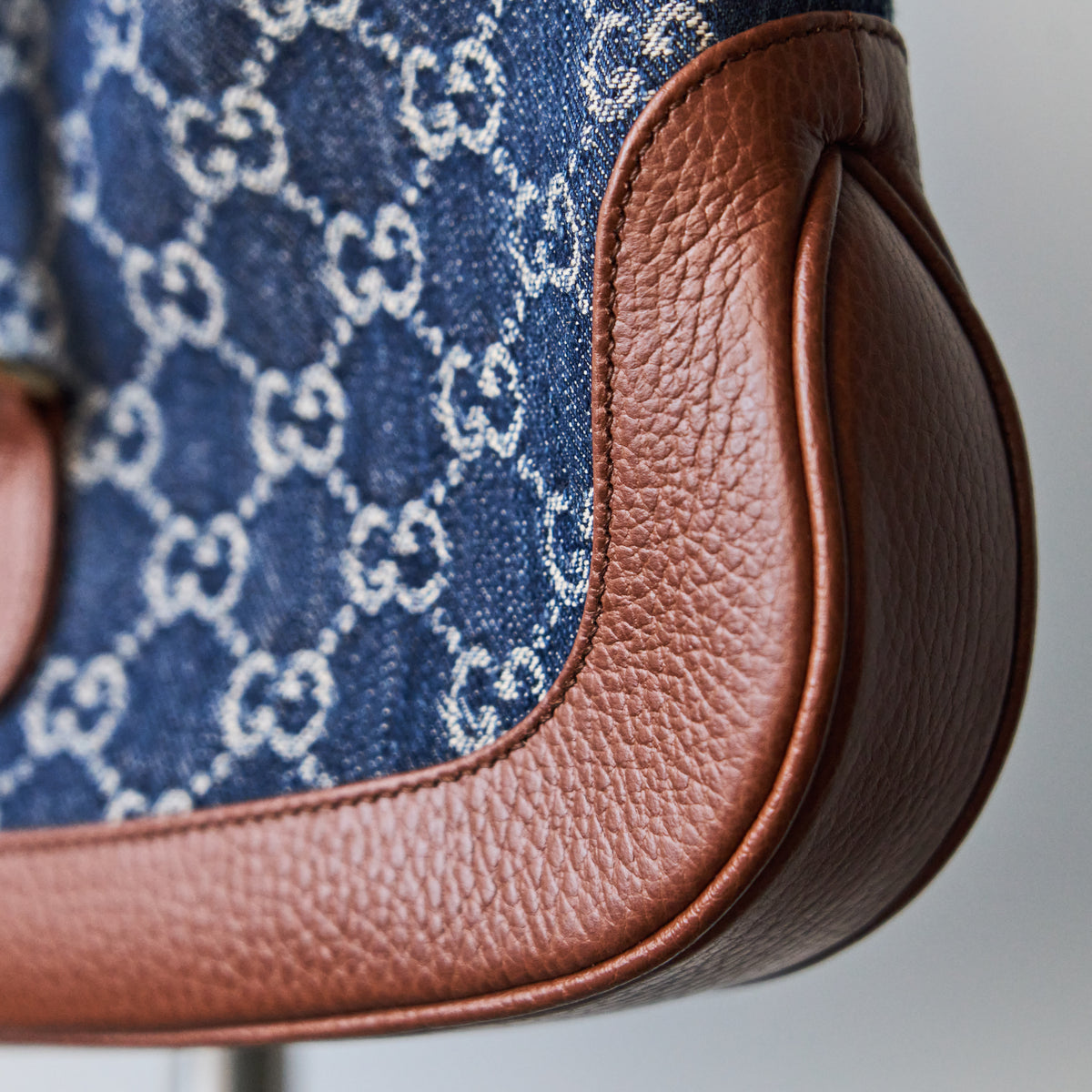 Gucci Blue Denim Jackie 1961 Small Shoulder Bag