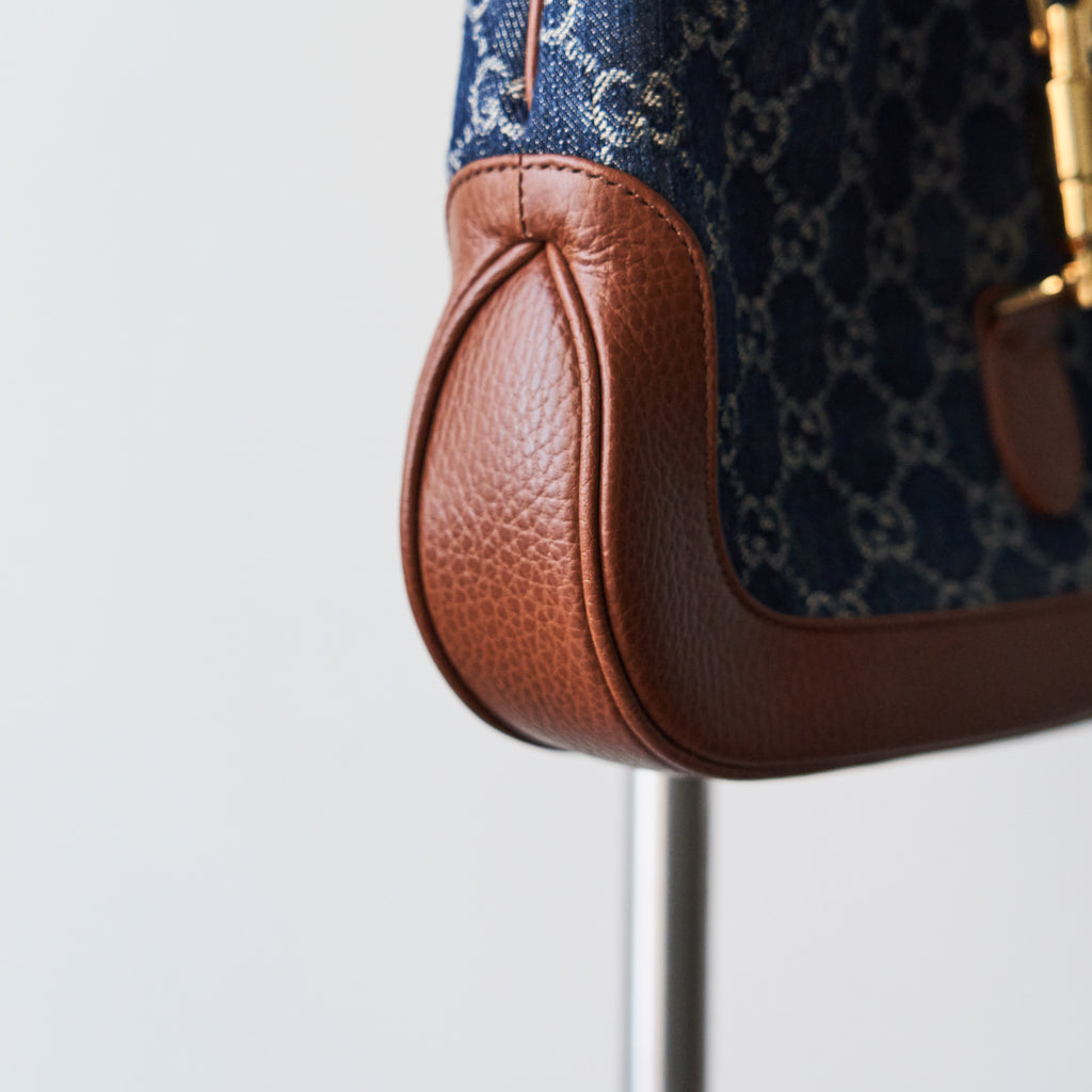 Gucci Blue Denim Jackie 1961 Small Shoulder Bag