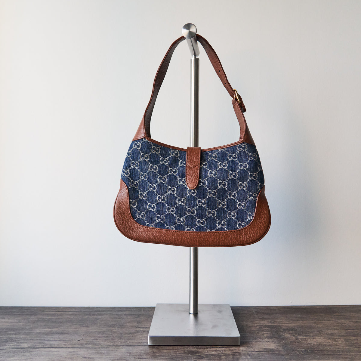 Gucci Blue Denim Jackie 1961 Small Shoulder Bag