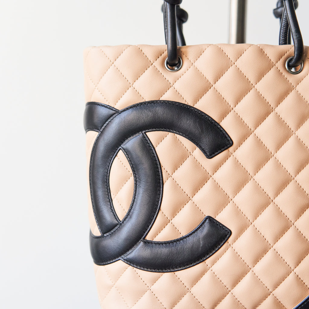 Chanel Beige Calfskin Cambon Small Tote