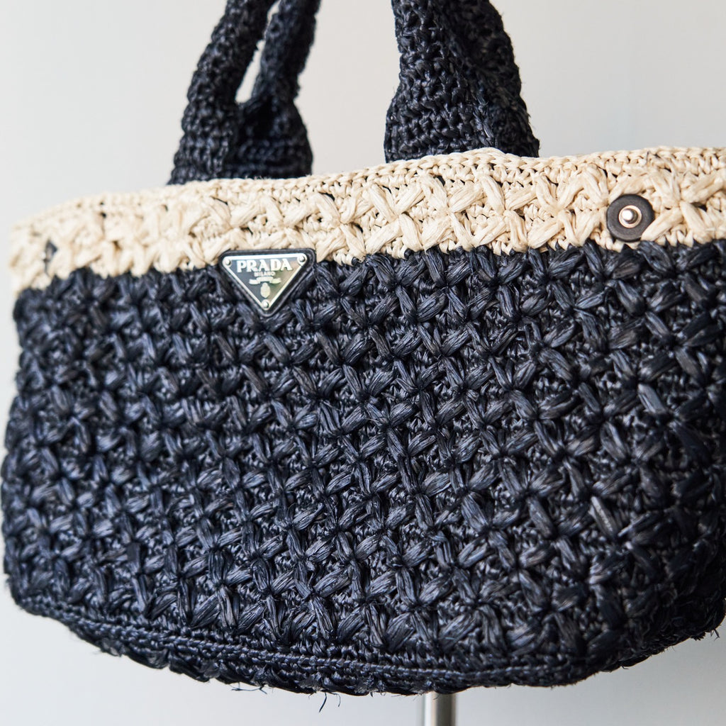 Prada Raffia Crochet Handbag