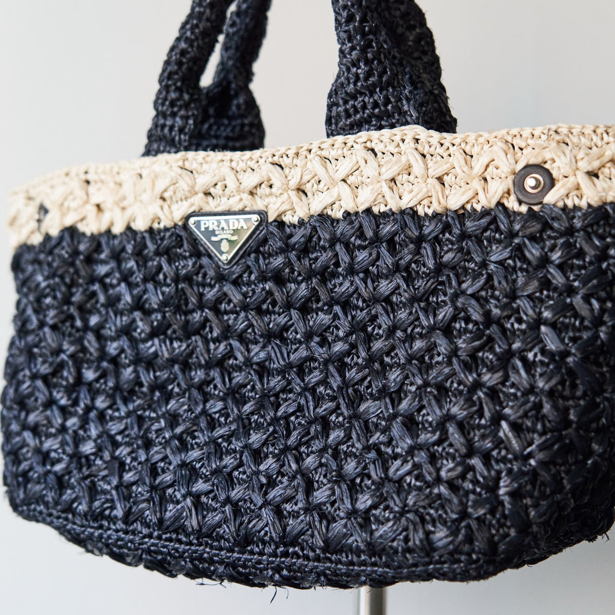 Prada Raffia Crochet Handbag