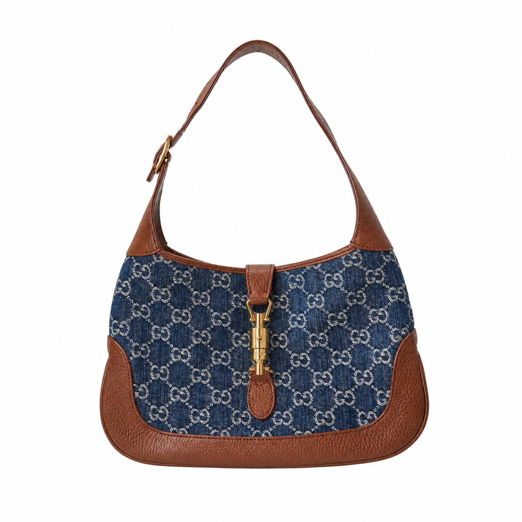Gucci Blue Denim Jackie 1961 Small Shoulder Bag