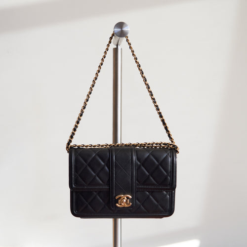 Chanel Black Lambskin Elegant Bag